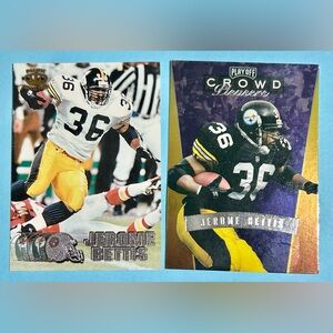 2 Jerome Bettis Pittsburgh Steelers Trading Cards 1997 Pacific,& 1999 Playoff